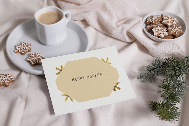 PSD neutral christmas greeting mockup