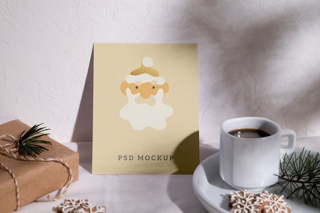 Neutral christmas greeting mockup