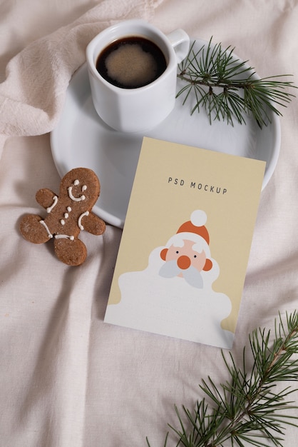 Neutral christmas greeting mockup