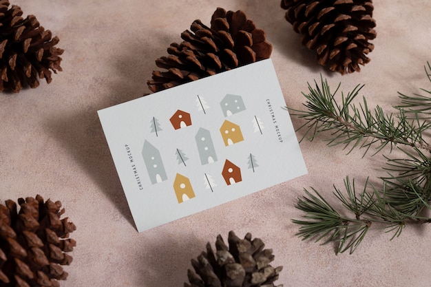 PSD neutral christmas greeting mockup