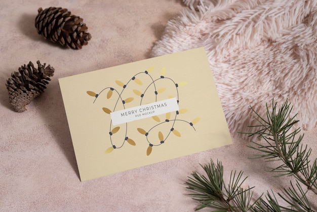 PSD neutral christmas greeting mockup