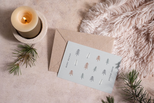 PSD neutral christmas greeting mockup