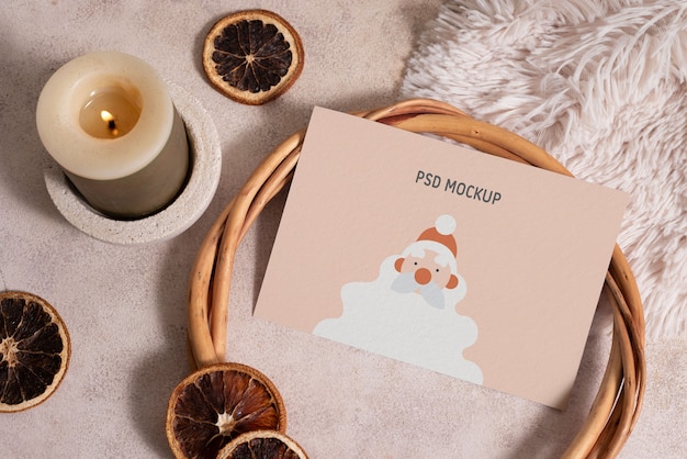 Neutral christmas greeting mockup