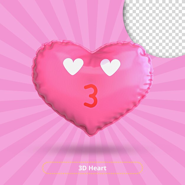 중립 Faceheart 3d 렌더링