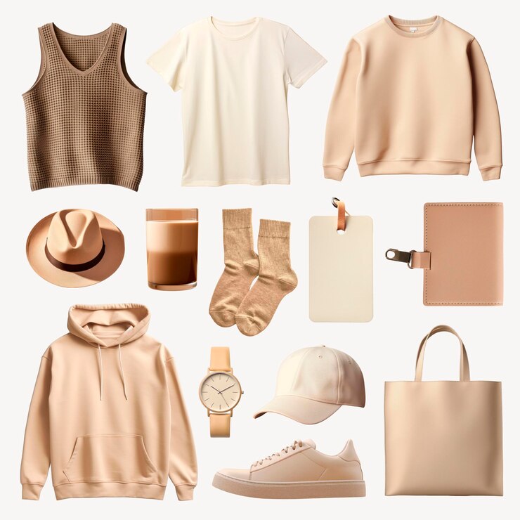 PSD ニュートラルなファッションとアクセサリーコレクション