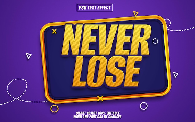 never lose text effect font editable typography 3d text