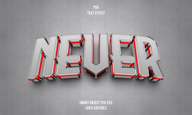 PSD never text effect