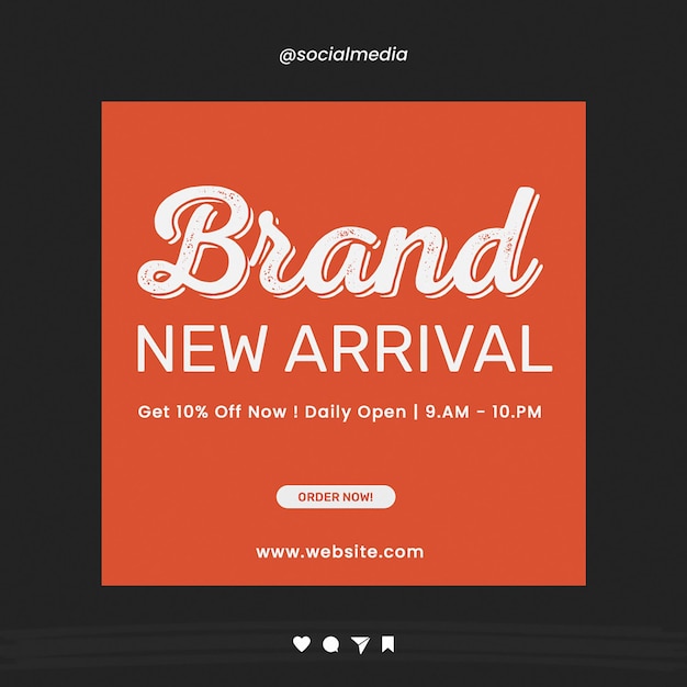 new arrival brand instagram post template psd design
