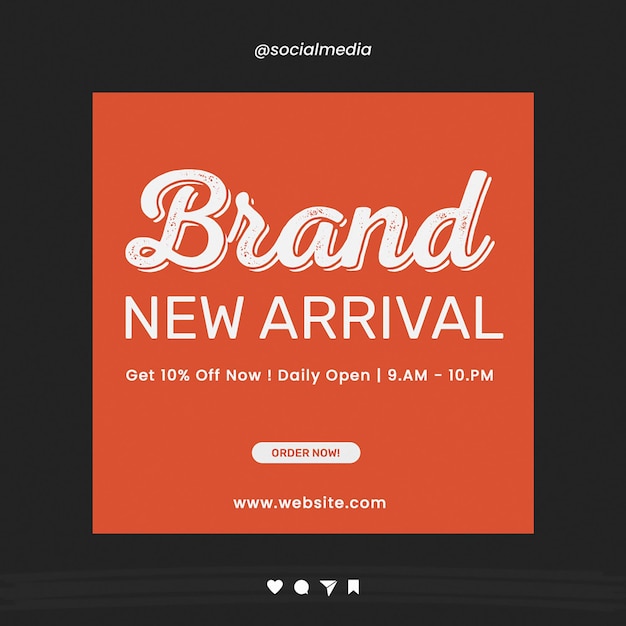 PSD new arrival brand instagram post template psd design