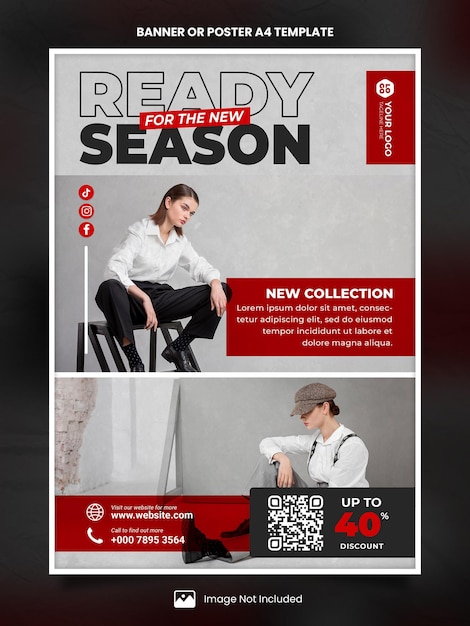 New arrival fashion poster a4 or banner template