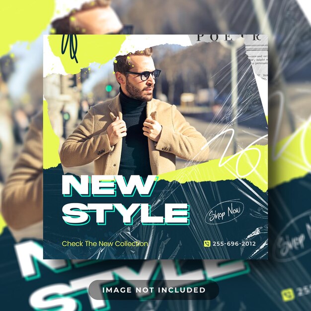 PSD new arrival fashion sale square social media post and web banner