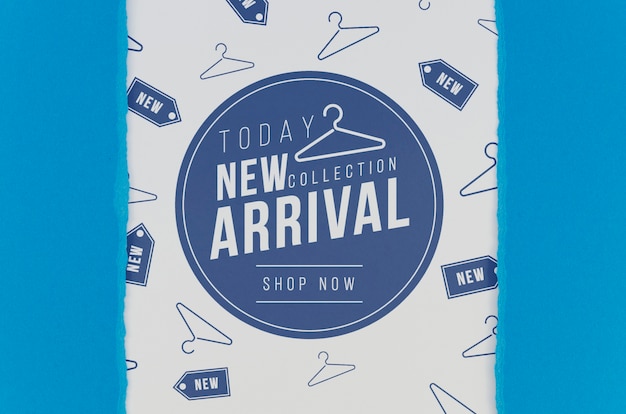 new arrival mock-up on paper