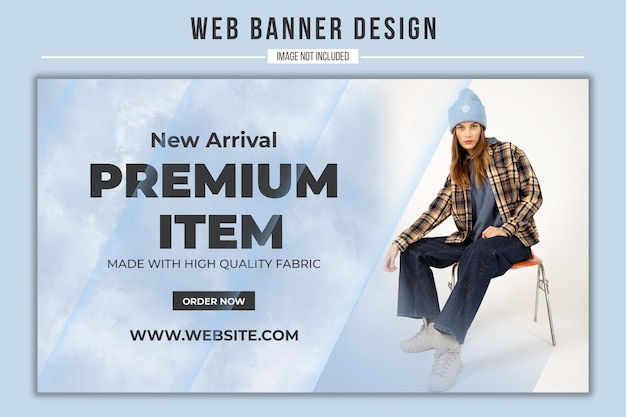 New arrival premium item sale offers large web banner design