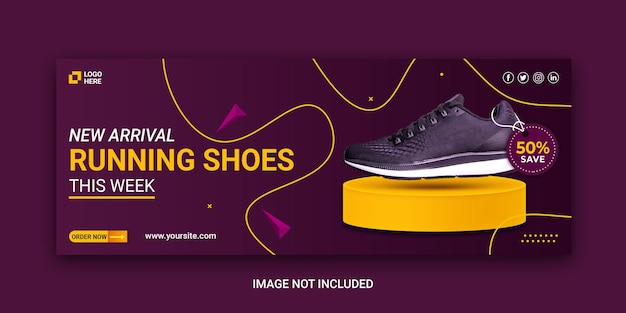 Nuovo arrivo scarpe da corsa vendita banner copertina facebook