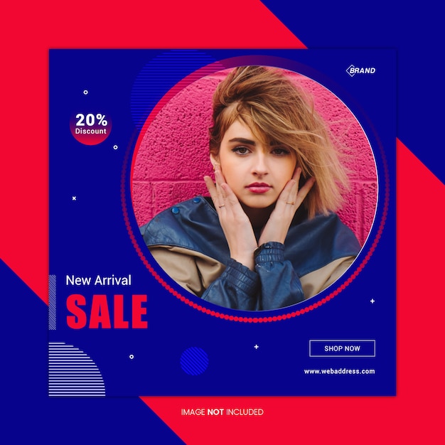 New arrival sale offer square banner template