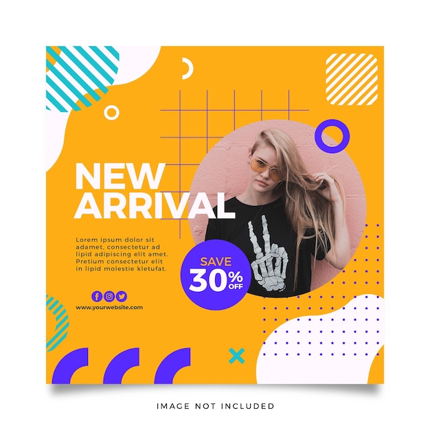 New arrival social media post template for fashion