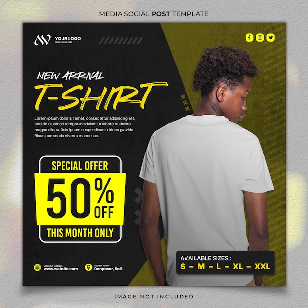 PSD new arrival t shirt media social post template