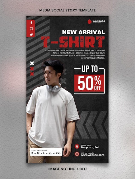 PSD new arrival t shirt media social story post template