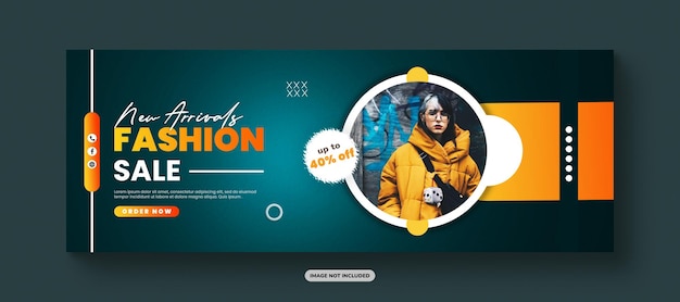 new arrivals fashion sale social facebook cover template