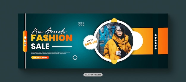 New arrivals fashion sale social facebook cover template