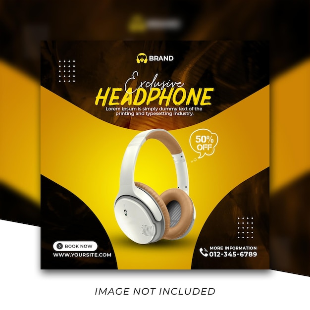 New best selling headphone sale social media instagram post template premium psd