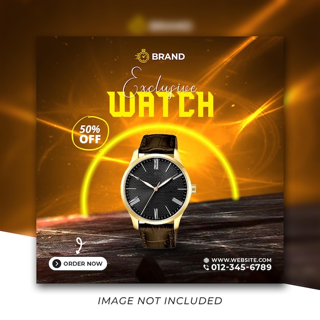 New Best selling watch social media instagram post template Premium Psd