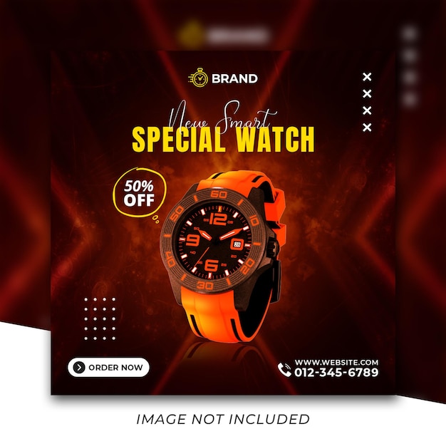 New Best selling watch social media instagram post template Premium Psd