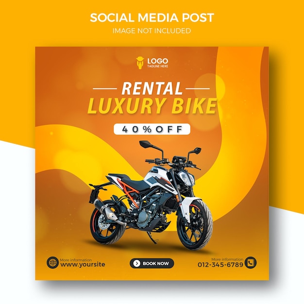 New Bike social media post template design Bike Sales template motorcycle banner motorcycle service