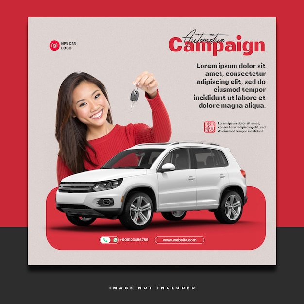 Редактируемый шаблон Photoshop для новой автомобильной кампании
