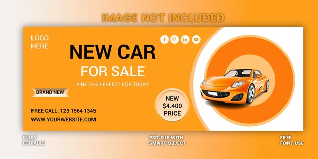 New car sale social media facebook or instagram cover template in psd format