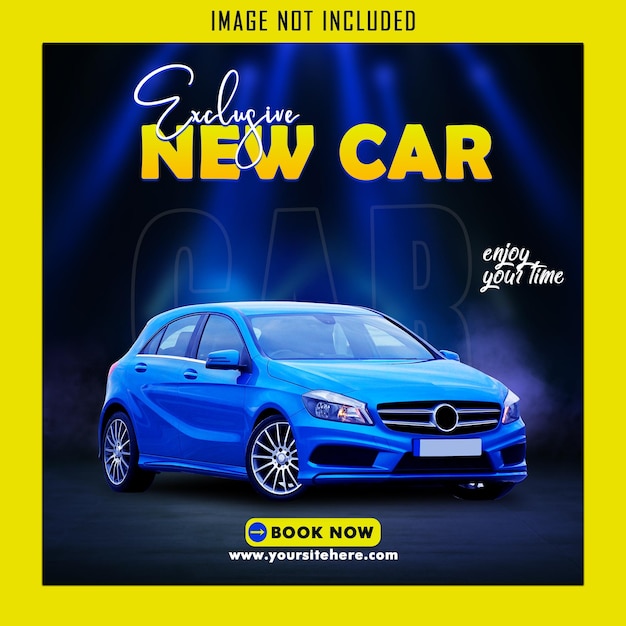 PSD new car sale  social media post and instagram banner template
