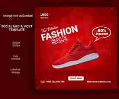 PSD new collection fashion shoes product sale social media post