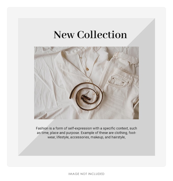 New collection promotional social media post banner template