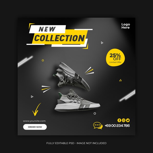 New collection shoes social media banner template