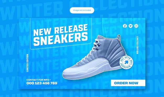 PSD 새로운 컬렉션 신발 웹 배너 템플릿