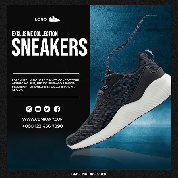 PSD new collection sneakers social media template