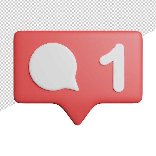 New Comment Notification A red button with a speech bubble in the middle