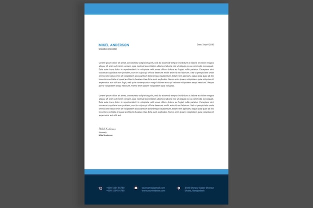 PSD new corporate letterhead template