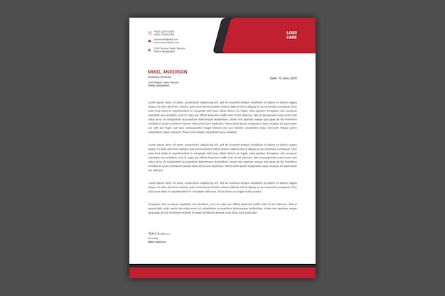 PSD new corporate letterhead template