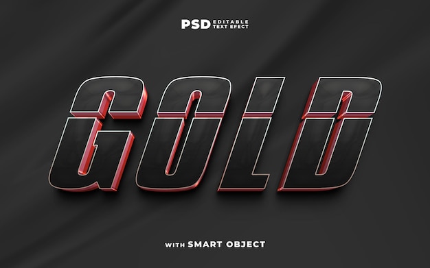 PSD new elegant golden 3d editable text effect