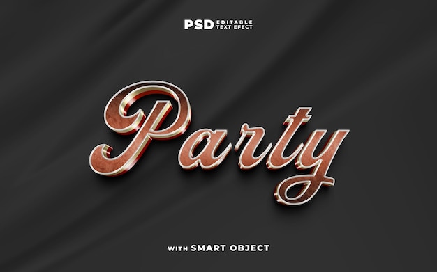 PSD new elegant party 3d editable text effect