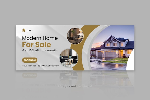 PSD new exclusive real estate house property facebook cover or web banner template