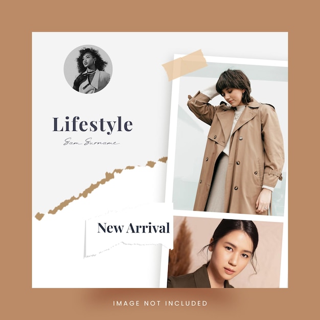 New fashion collection template for social media post