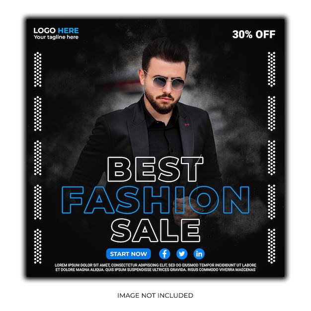 PSD new fashion sale social media post template psd