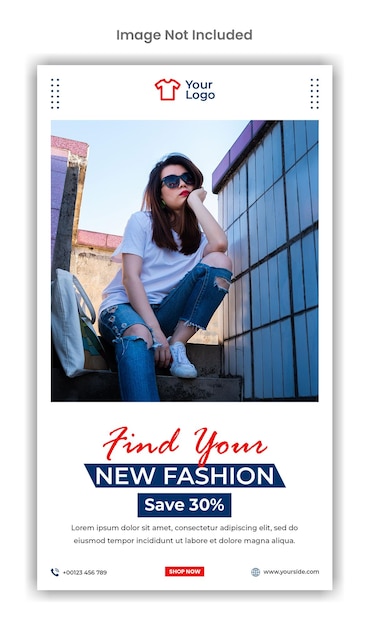 PSD new fashion social media instagram story template design