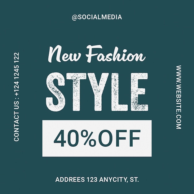 PSD nuovo stile di moda 40% di sconto sul modello di post di instagram psd design