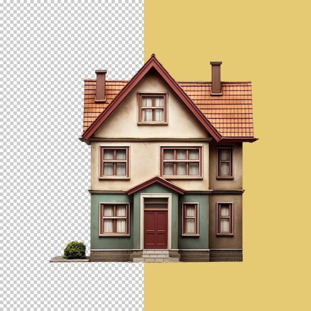 PSD new house with roof on transparent background png image