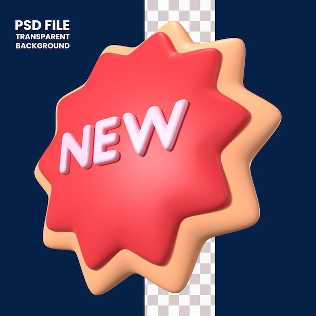 PSD 新しいラベル 3d イラスト アイコン