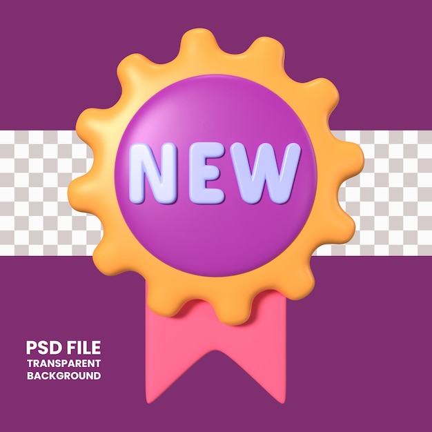 PSD new label 3d illustration icon