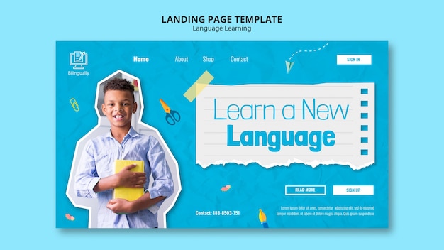 PSD new language landing page template